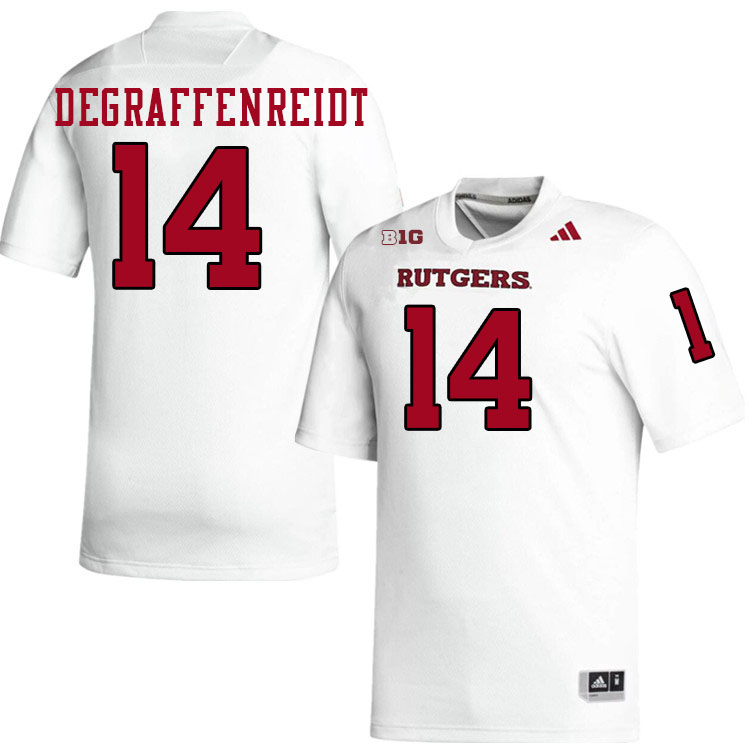 Rutgers Scarlet Knights #14 Sah'nye Degraffenreidt College Football Jerseys Stitched-White Rutgers Scarlet Knights #14 Sah'nye Degraffenreidt College Football Jerseys Stitched-White